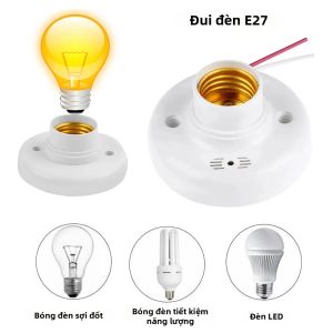 E27 Vít Chân Đế Đèn Bóng Đèn Ổ Cắm Giá Đỡ Adapter Đế Nắp Trắng Đèn Ốp Trần Cố Định Đế AC180-240V Chất Liệu ABS