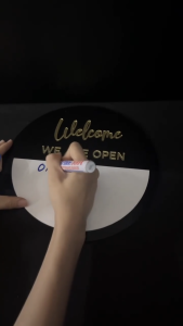 OPEN and CLOSE Sign Board (Bamboo & Acrylic)