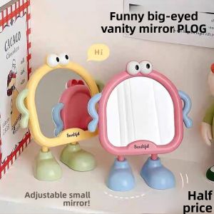 Cute Desktop Makeup Mirror Portable High Definition Small Mirror for Girls Bedroom Stand Tabletop Cosmetic Mirror Student Dormitory