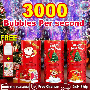 2026 New Year Fireworks Bubble Machine Christmas Gift Decor Full Automatic Rotation Comes with Music