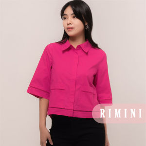 RIMINI - Kemeja Katun Premium Wanita Double Pockets Shirt Size XS-3XL - Jude Top 7013-1