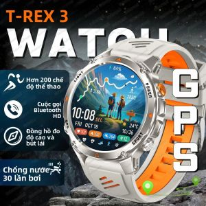 Đồng Hồ Thông Minh Thể Thao GPS Quân Sự Cấp Độ Cao 2025 Dành Cho Nam Sử Dụng Ngoài Trời Chạy Xe Đạp Chạy Bộ Bơi Lội Lặn Tích Hợp La Bàn Đèn Pin Chống Nước 3ATM Thiết Bị Theo Dõi Thể Dục