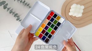 24 warna 0.1ml SmithKline Academy gred cat air lukisan pelajar DIY cat air halus buatan tangan beg cat air -24 warna split cat air