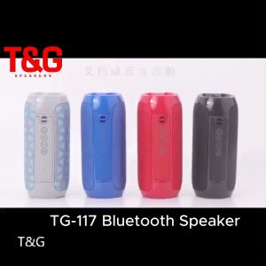 T&G TG-117 Bluetooth V5.0 Super Bass Wireless Speaker with TF Card USB AUX In FM Radio Function and Strap