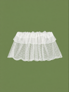 Ballet Style Lace Transparent Tied High Waist Slimming Half Skirt