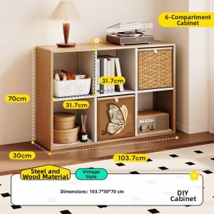 MEISD | Retro Style Integrated Wall-mounted Bookshelf and Storage Cabinet