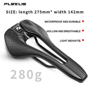 Plselis Lightweight Road Bicycle Saddle Cushion Hollow Breathable Design 280g Racing Bike Accessory