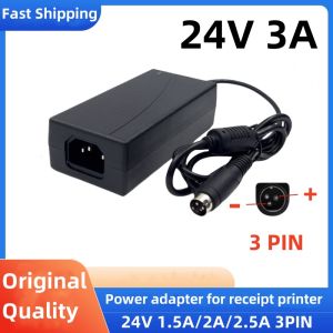 AC Adapter DC 24V 2A 2.5A 3A 3PIN 60W Power Supply For EPSON Samsung Bixolon Gprinter NCR RealPOS POS Thermal Receipt Printer