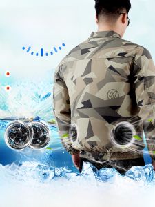 พัดลมระบายความร้อนกลางแจ้งเสื้อผ้าชุดทํางานชายบางสําหรับสถานที่ก่อสร้างเครื่องปรับอากาศชุดทํางานชาย ชุดหน้าร้อน