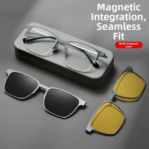 PUSHIDUN | Magnetic Driving Polarized Night Vision Sunglasses for Myopia