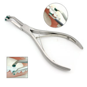 1pcs Dental Crown Remover Plier With Green Rubber Green Tips Dentist Temporary Crown Remover Tools