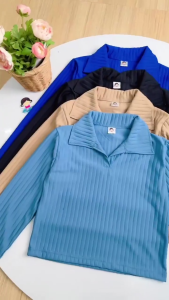 Atasan Wanita Crop top Knit Hornet Lengan Panjang