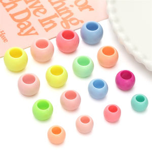 10-200pcs Large Hole Ice-Cream Colors Acrylic Decorative Beads Set For Jewelry Making DIY Hair Braiding Bracelet Necklace