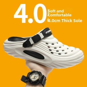 Mens Thick Bottom Sandals 2025 New Summer Outdoor Sports Breathable Anti-slip Odor-resistant Toe-covered Driving Slippers