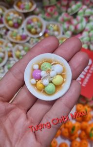 Mô Hình Mini Bánh Trôi Nước Nhật Bản Tự Khô Trang Trí Bàn Thờ Phong Cách Đông Dương