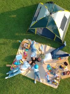【DENO】2/4/6Person Camping Tent Sunscreen Waterproof Tent Double Layer Outdoor Foldable Automatic Family Tent