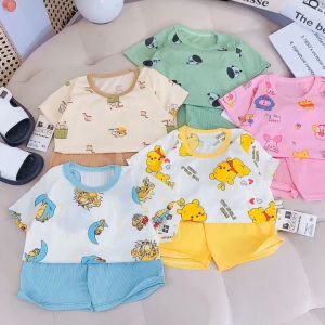 COMBO 3 Bộ quần áo bé trai bé gái cộc tay thun tăm lạnh đồ bộ mùa hè cho bé nhiều họa tiết size 6-16kg