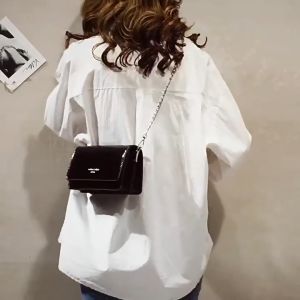 Korean Fashion Shoulder Bags For Women 2023 New High-Quality PU Leather Chain Crossbody Bag