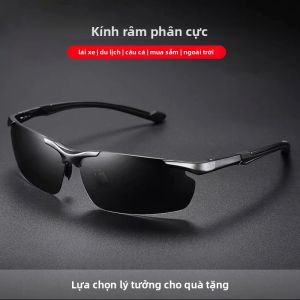 SZTZX Nhôm Cao Cấp Không Gọng Kính Mát Phân Cực Cho Nam Chống Tia UV Thể Thao Ngoài Trời Câu Cá Chống Chói Lái Xe Đi Xe Đạp Kính