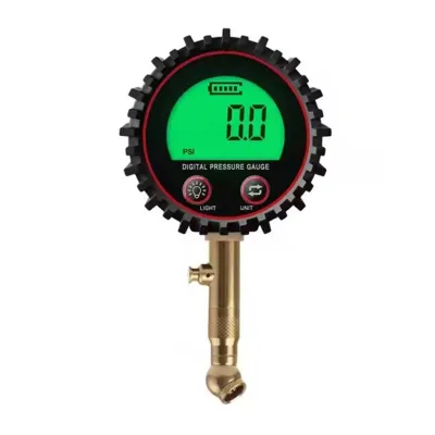 Digital Tire Pressure Inflator Gauge Aluminum Alloy Tyre Pressure Meter Air Line Clip-on Tyre Pump for Motorcycle Bicycle Auto