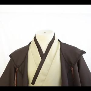 Obi Wan Kenobi Mens Cosplay Costume Adult Jedi Knight Tunic Costume Hooded Uniform Full Set Halloween Cosplay Robe Cloak