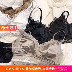 ชุดชั้นในลูกไม้ไร้โครงเหล็กหูกระต่ายผ้าซาตินสไตล์ฝรั่งเศสชุดยกทรงดันทรงเก็บเนื้อด้านข้างทําให้หน้าอกใหญ่ดูเล็กป้องกันการหย่อนคล้อย