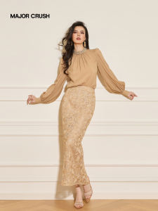 Retro Gold Lustrous Elegance Graceful High-end Sense Suit Set
