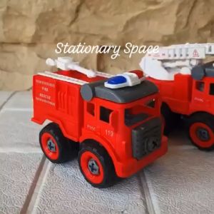 Mainan Anak 4 in 1 DIY Truck Engineering Fire Rescue