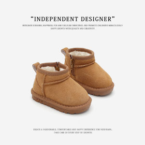Thickened Fleece Lined Snow Boots for Babies And Toddlers Boys And Girls Winter Warm Cotton Booties Soft Bottom Anti-Slip Sole