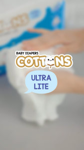 CottonsBabyDiapers Ultra Lite - [4 PACKS] Popok Bayi Free Hadiah (Cartoon Glass) & [2x4 PACKS] Free Tempat Tissue -  Popok Bayi/ Popok Sekali Pakai/ Popok Nyaman/ Popok Bayi Lembut/ Popok Bayi Murah