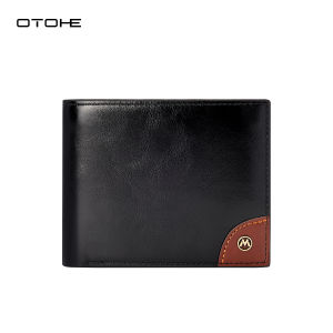 OTOHE RFID Block Short Wallet Coin Bag Zipper Clutch Wallets Solid Color Retro Short Wallet Soft PU Wallet Multi-Card Position ID Credit Cards Holders Coin Bag Business Wallets