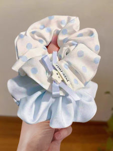 Blue Polka Dot Butterfly Knot Hair Ties Womens New 2025 Forest System Large Bow Hair Bands Fashionable Hair Accessories