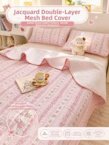MANSHIAN | Anti-slip Quilted Double Layer Gauze Bed Cover Single