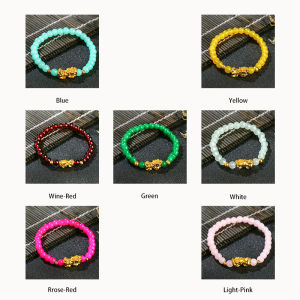 Corinna Fine Bracelet Imitation Agate Imitation Obsidian Garnet Glass Bracelet Gift Colorful Crystal Beads