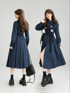KEIKO | Đầm A-Line Giả Lớp Dây Nịt Eo