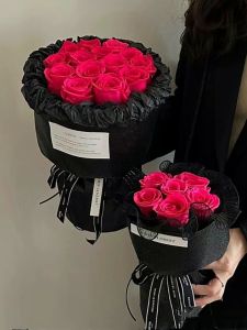 Eternal Rose Soap Flower Bouquet for Girlfriend Birthday Valentines Day Creative Gift Red Artificial Roses Forever Blooming