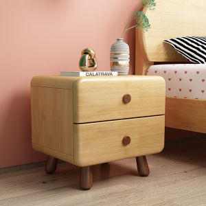 Solid Wood Mini Bedside Table Kids Bedroom Storage Cabinet Modern Minimalist Creative Cartoon Cute Bedside Cabinet