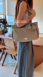 BAGSMART Tote Bag Women Sling Shoulder Bag Baguette Bowknot Handbag with 13" Laptop Compartment for Travel Workout