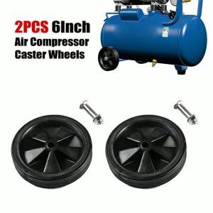 2pcs Air Compressor Caster Wheels 6 Inch Non-Slip Silent Plastic For Air Pumps Oil-free Machines Air Compressor Accessories