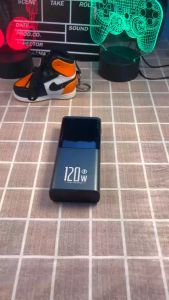 Powerbank 30000mAh PD 120W Super Fast Charging Double USB Cable Type-C Micro USB Ultra -thin LED Display Portable Large Charging Power Bank With LED