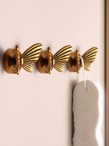 Bathroom Butterfly Hook Zinc Alloy No Drilling Wall Mounted Coat Hanger Entrance Hall Storage Organizer Heavy Duty 3-5kg