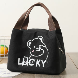 Waterproof Oxford Cloth Lunch Bag Thickened Cute Cartoon Lunch Box Bag Thermal Preservation Aluminum Foil Lunch Bag for Work