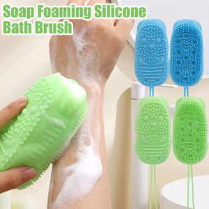 3Pcs Silicone Body Scrubber Shower Exfoliating Scrub Sponge Bubble Bath Brush Massager Skin Cleaner Cleaning Pad Bathroom Accessories