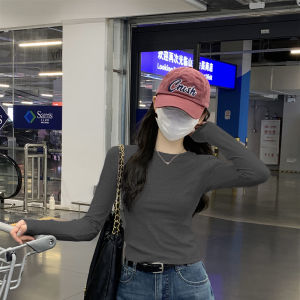 Korean Style Fleece Lined Long Sleeve Half High Neck Double Sided Velvet Base Shirt Womens Autumn Winter Slimming Top Trendy