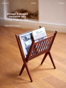 Nabis | Folding Wooden Mid Century Style Magazine Rack Shelf