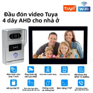 Hệ Thống Chuông Cửa Video Wifi 2.4G 1080P Với Màn Hình Cảm Ứng 7 Inch Hỗ Trợ Thẻ Nhớ SD 32GB Tương Thích Với Tuya Camera An Ninh Gia Đình