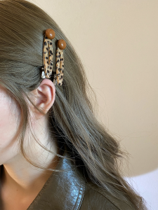 Acetate Leopard Print Hair Clip Colorful Bean Side Duckbill Hair Clamp Hair Accessories Korean Style Fashion Hairpins