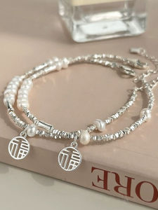 Exquisite 999 Pure Silver Pearl Bracelet for Women Luxury Minimalist Fashionable New 2025 Silver Heart Design Jewelry