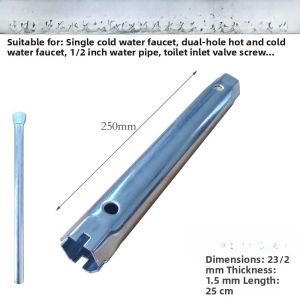 Bathroom Sink Faucet Wrench Tool Hexagonal Socket Empty Core for Bathroom Installation And Repair Carbon Steel Manual Wrench