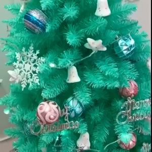 Christmas Tree 150cm 5ft Christmas Tree Complete Set with Balls and Lights KeiMav